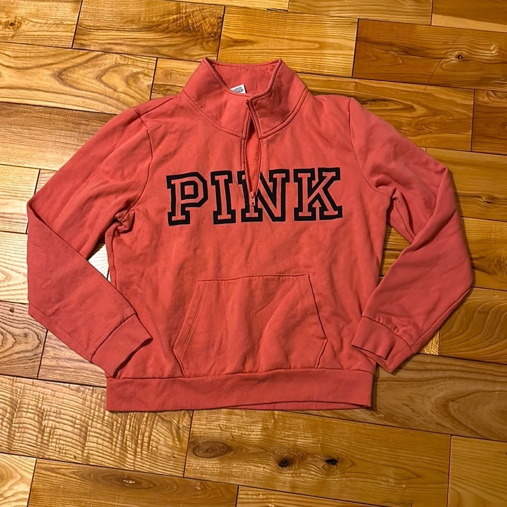 Victoria’s Secret “PINK” Kangaroo Pocket Quarter Zip Sweatshirt, Large